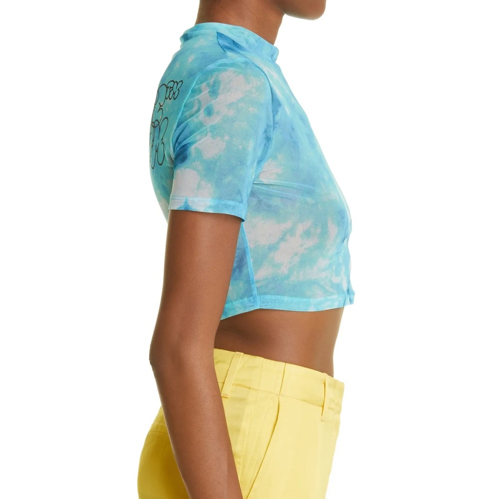 Off-White Tie Dye Mesh Crop Top - Picture 4 of 16